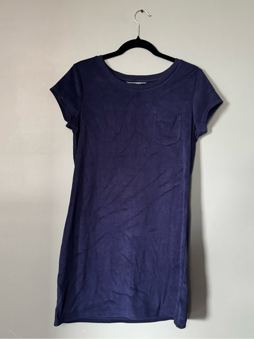 Lands’ End Navy French Terry Pocket Dress – Size S (6–8)